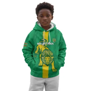 Custom Mauritania Football Kid Hoodie Go Lions of Chinguetti LT15