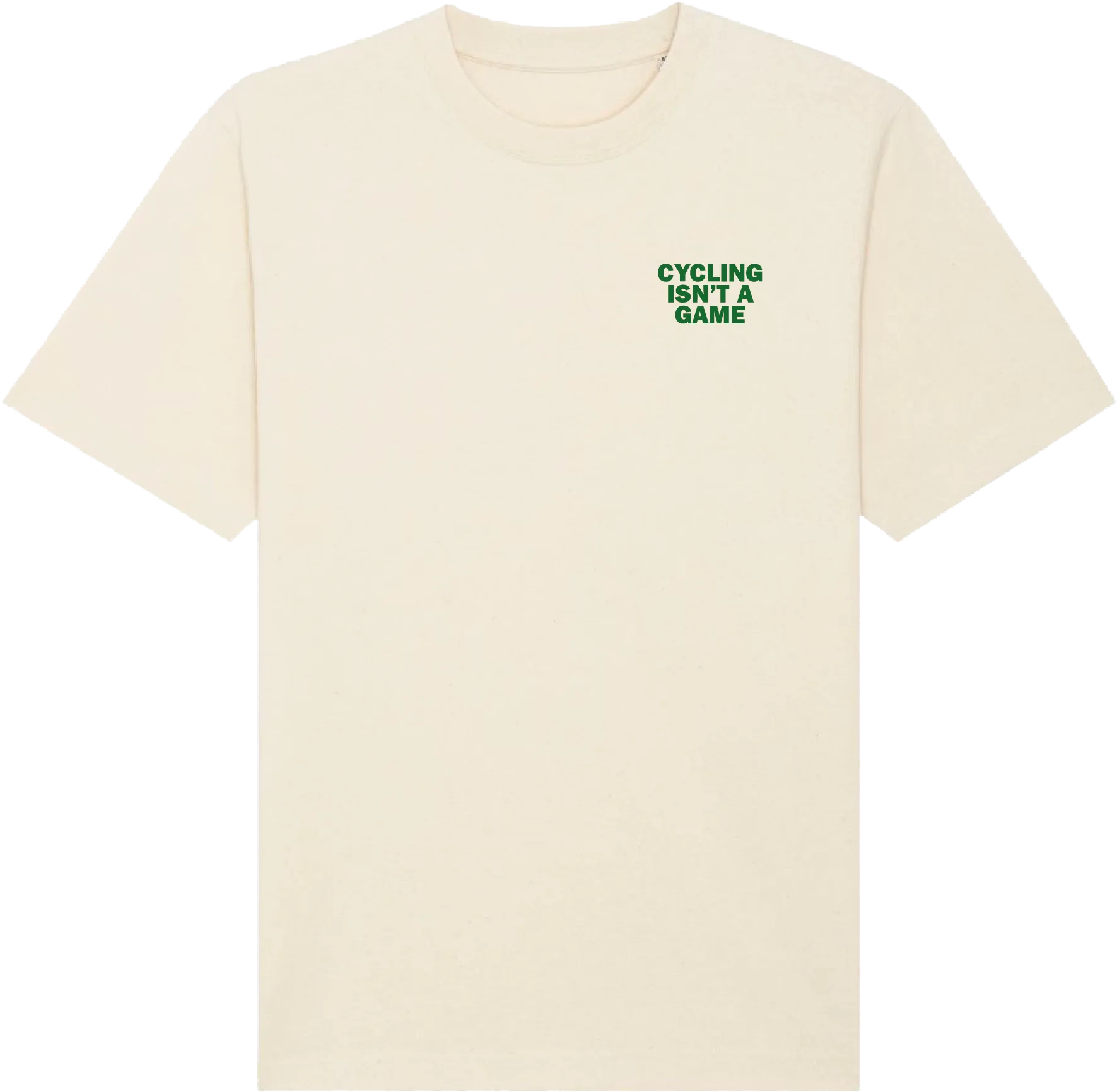 Cycling isn't a game oversized unisex cycling T-shirt (natural - green)