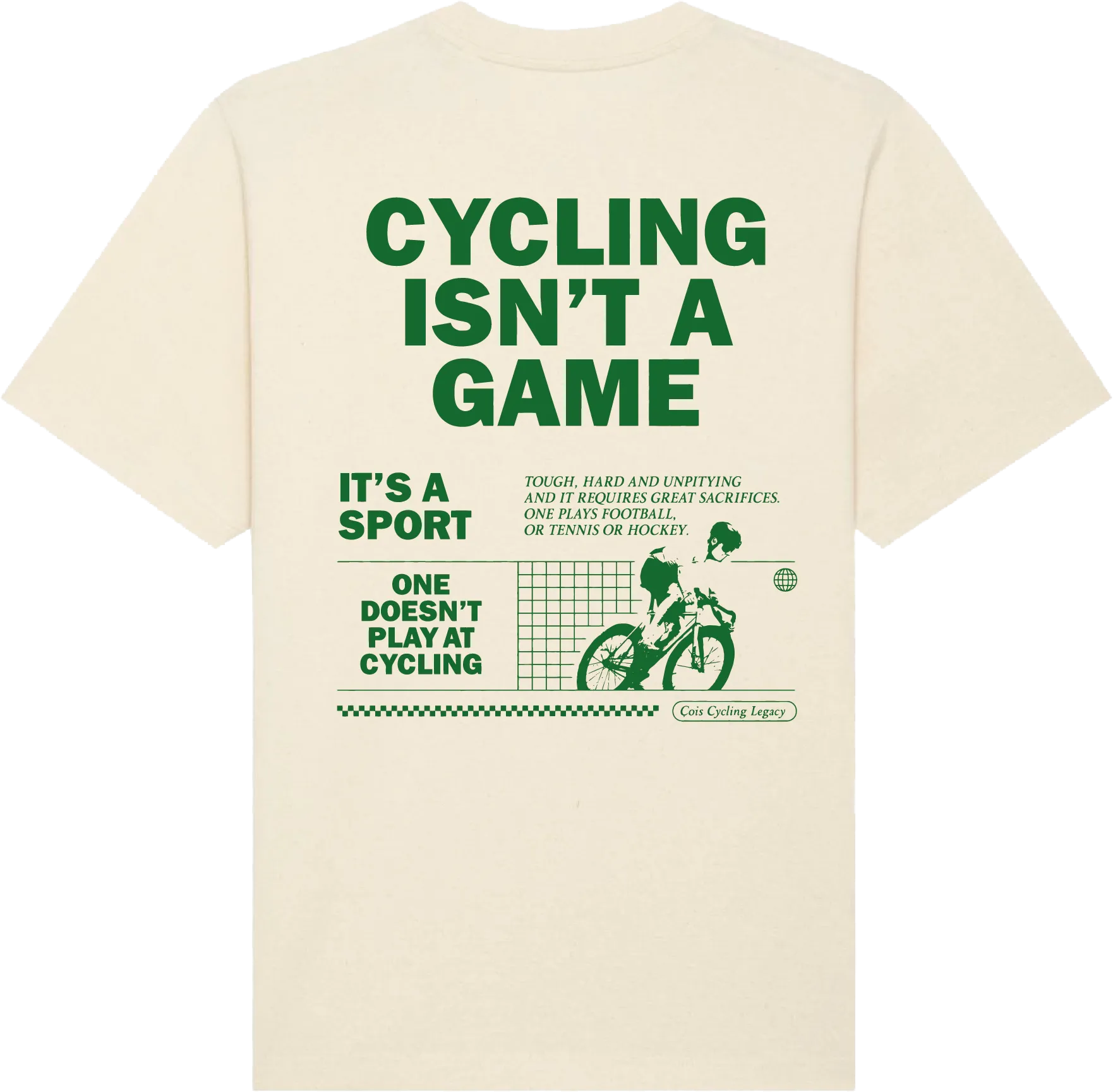 Cycling isn't a game oversized unisex cycling T-shirt (natural - green)