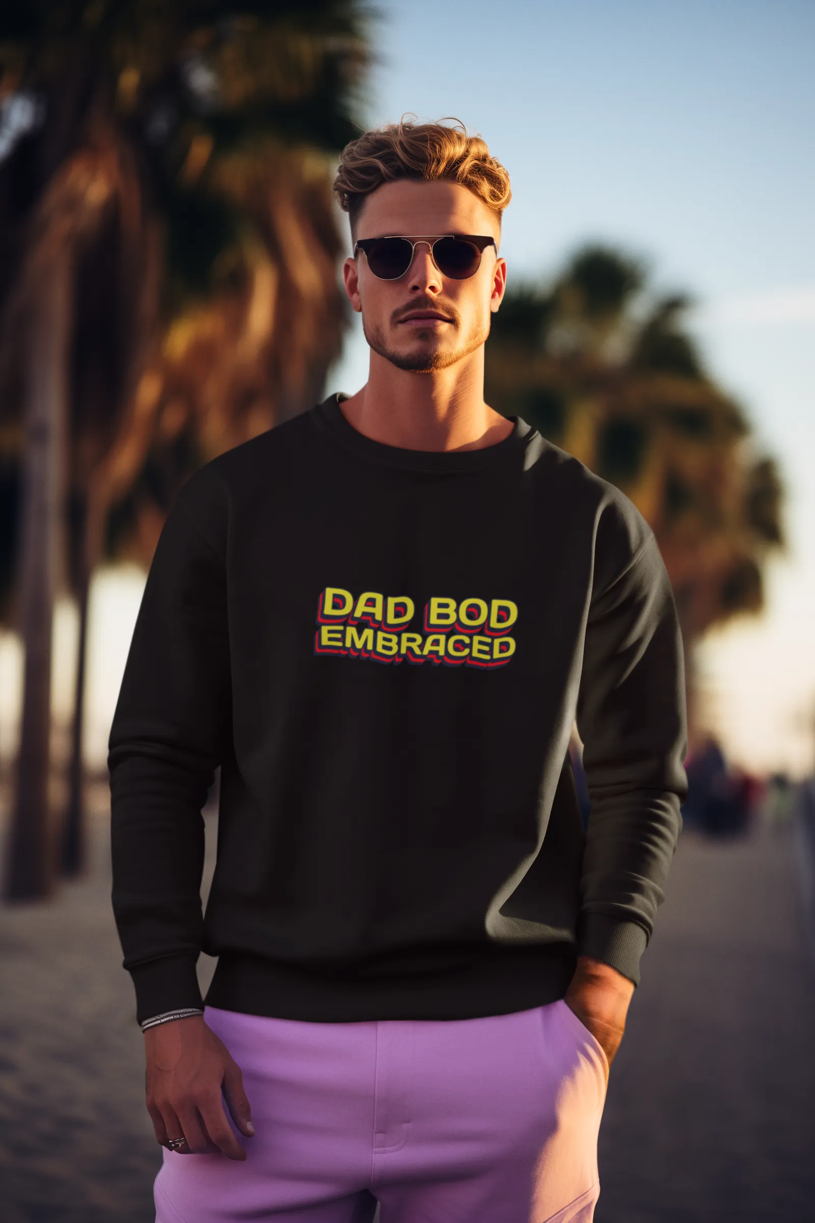 Dad Bod Embraced Dad Joke Unisex Heavy Blend™ Crewneck Sweatshirt