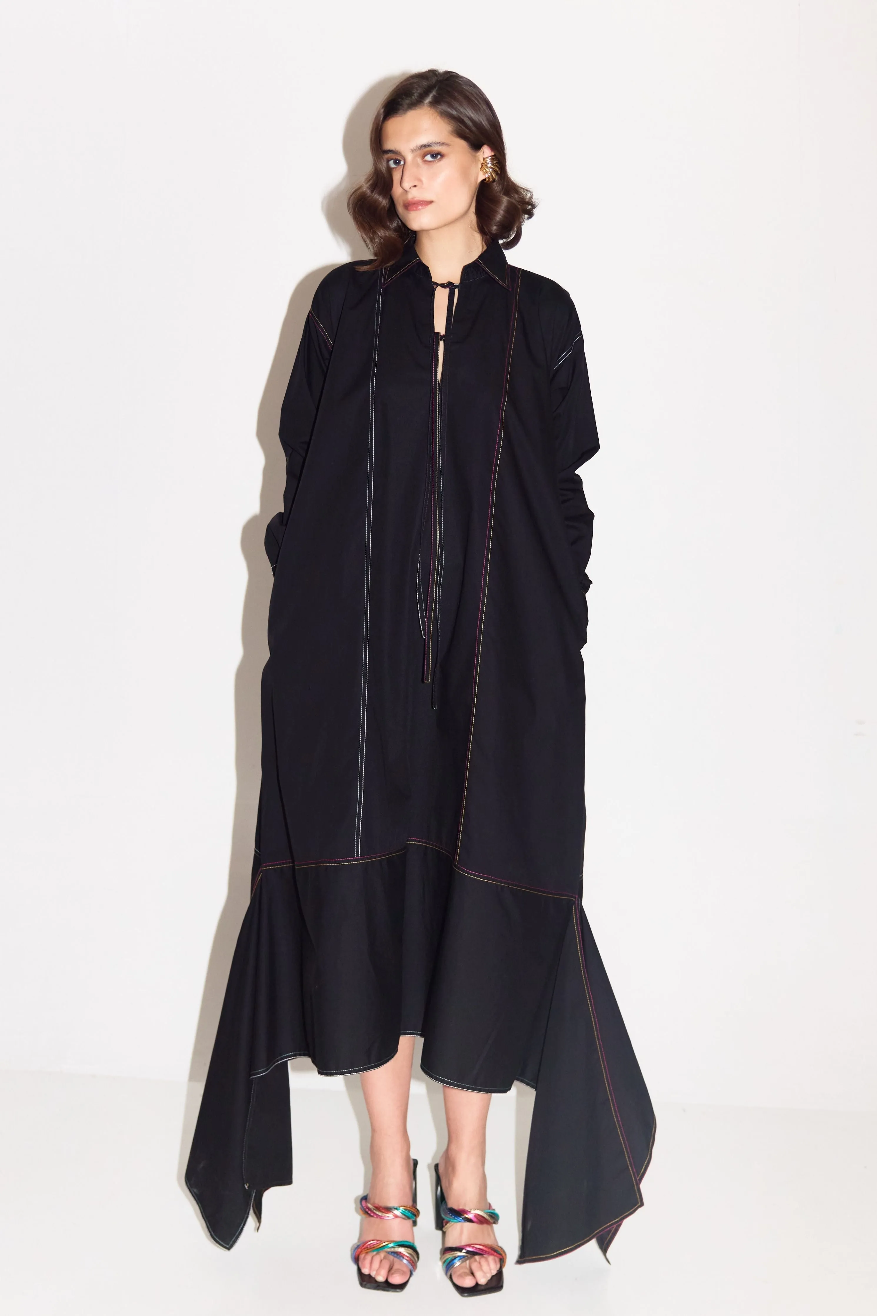 Damien Draped Boxy Dress