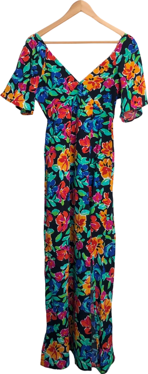 Dancing Leopard Multicolor Floral Maxi Dress UK 8