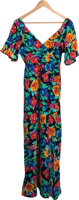 Dancing Leopard Multicolor Floral Maxi Dress UK 8