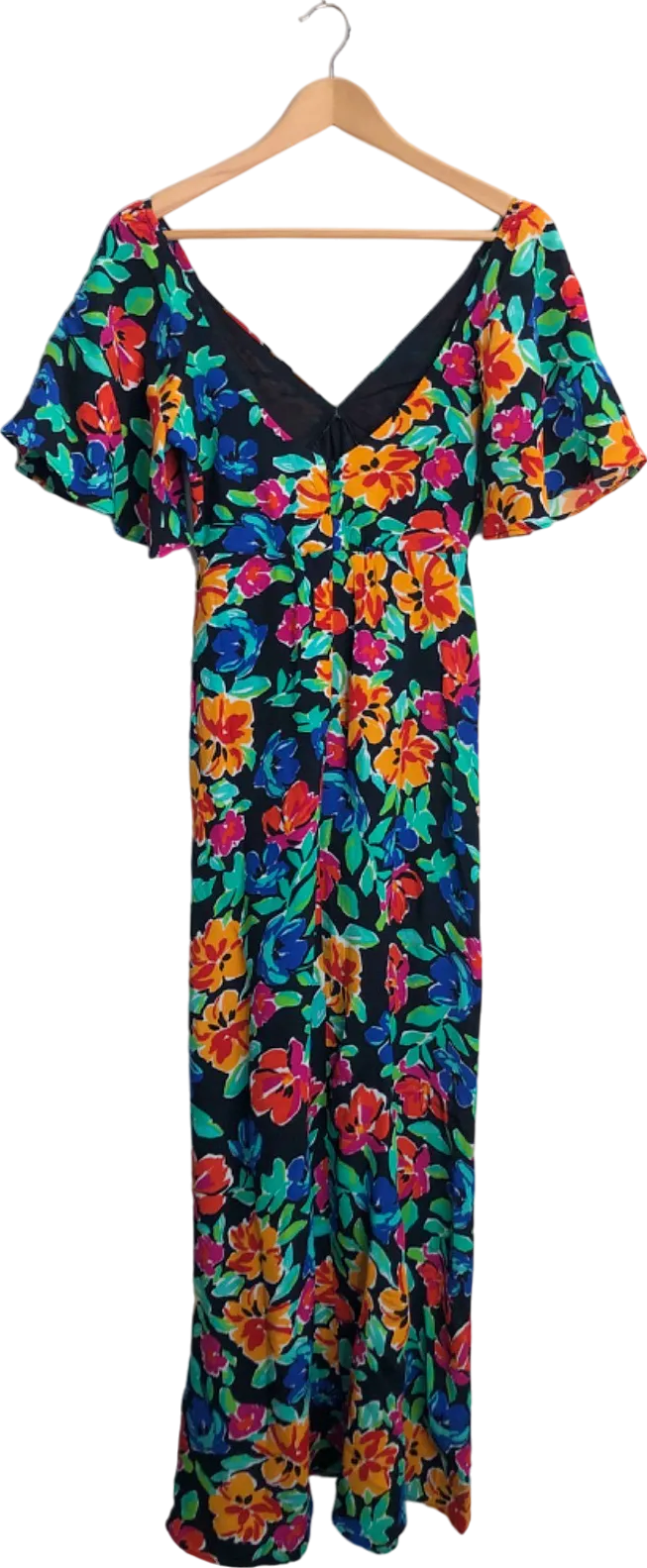 Dancing Leopard Multicolor Floral Maxi Dress UK 8
