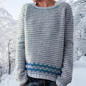 Daphne | Grey striped sweater