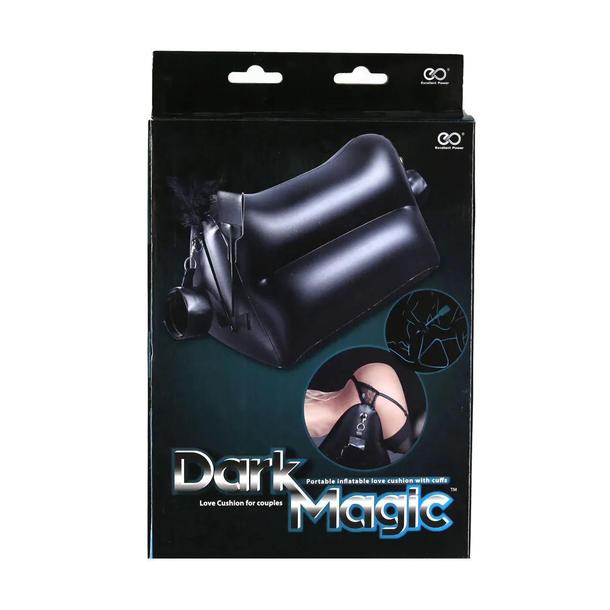 Dark Magic Inflatable Love Cushion With Cuffs, Feather Tickler & Paddle