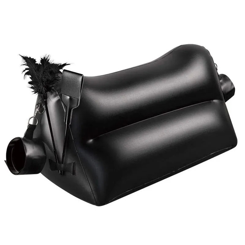 Dark Magic Inflatable Love Cushion With Cuffs, Feather Tickler & Paddle