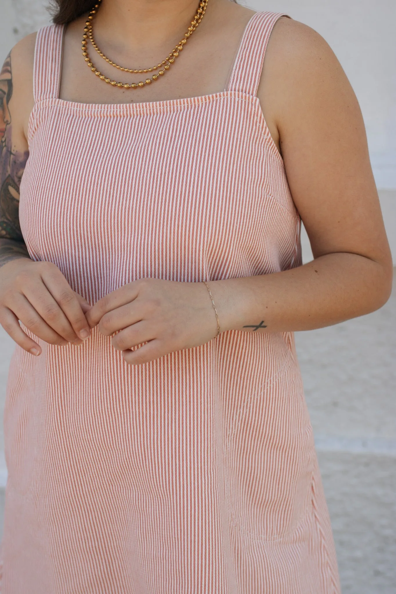 Dorothy Square Neck Striped Mini Dress