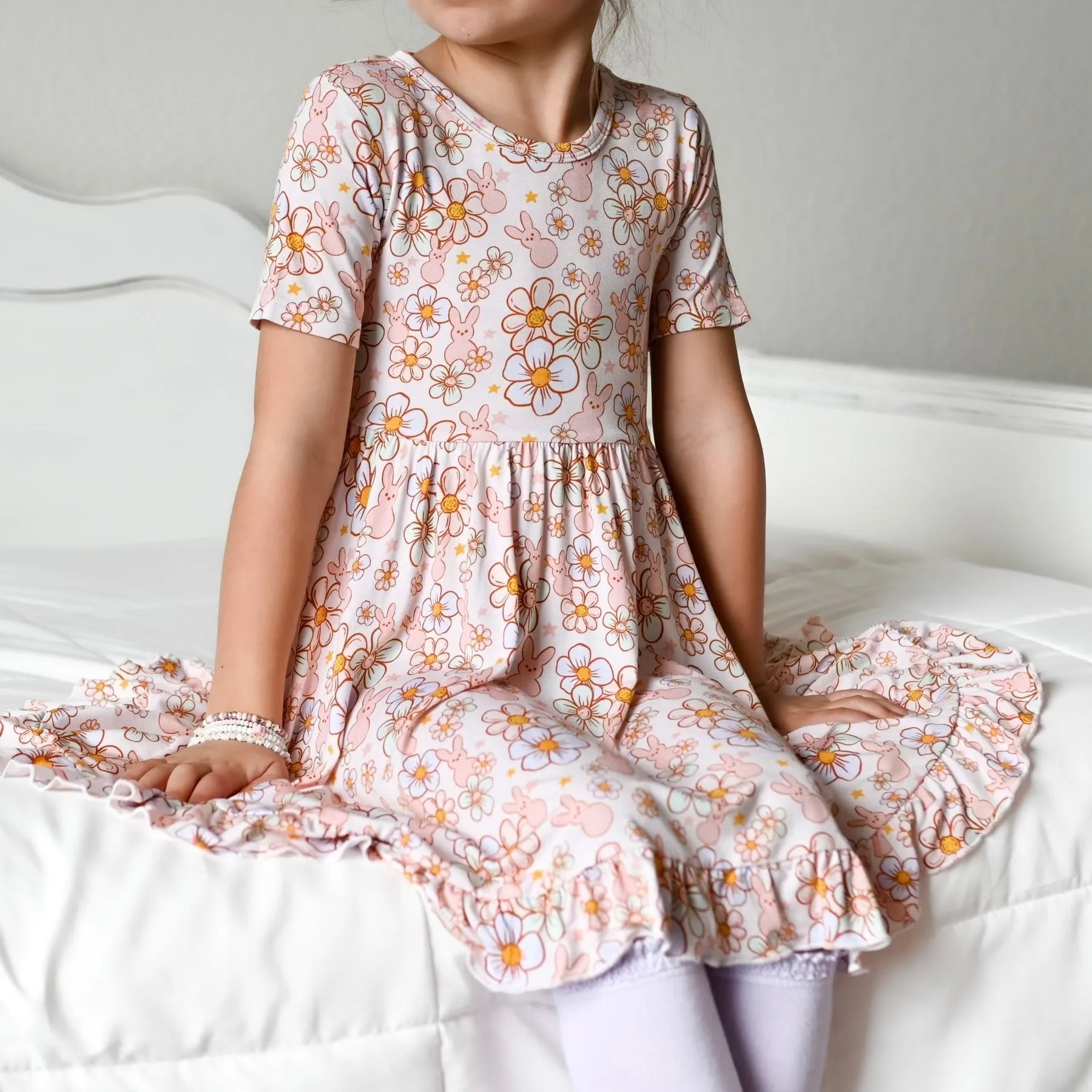 Dream Big Little Co Bunny BloomZzz Dream Ruffle Dress