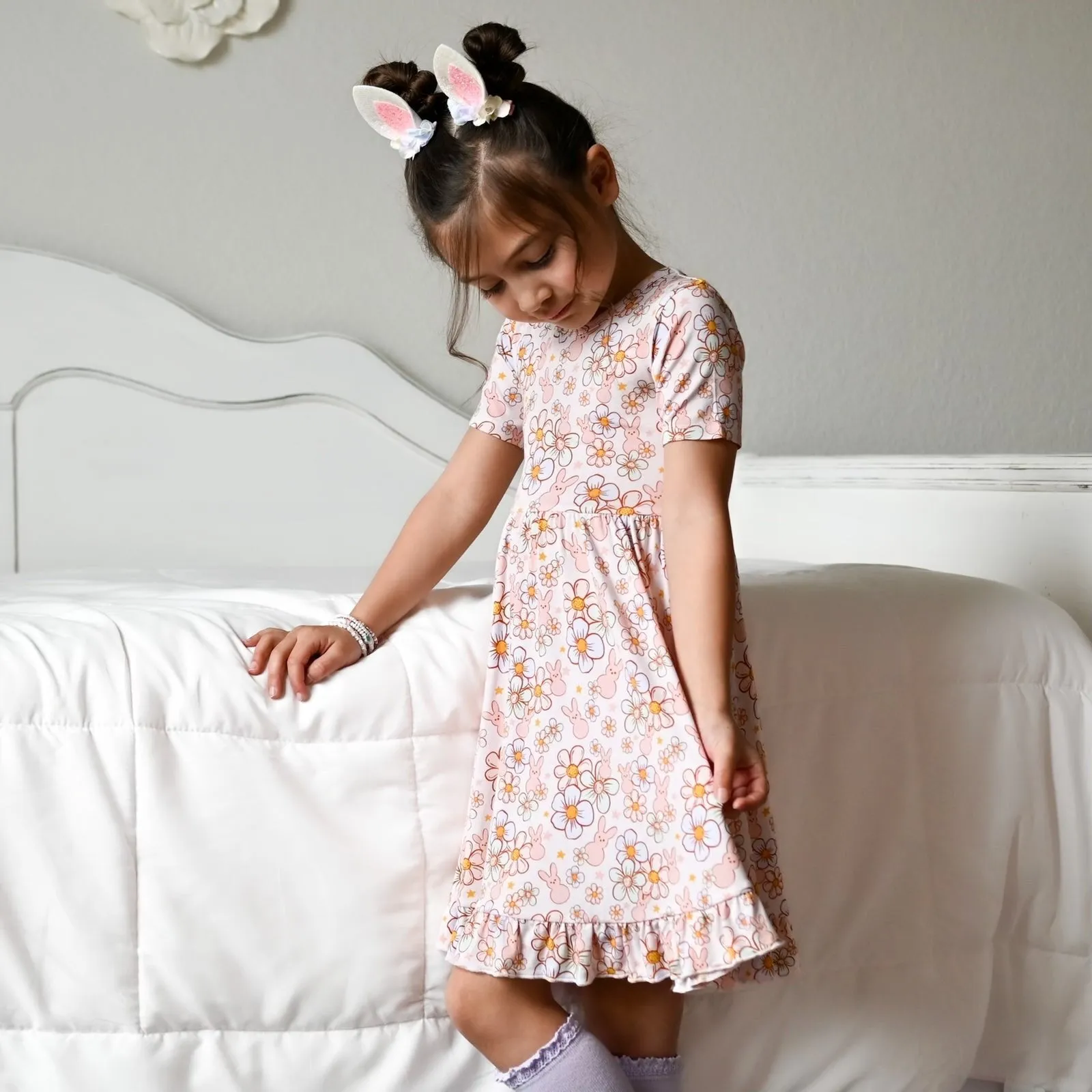 Dream Big Little Co Bunny BloomZzz Dream Ruffle Dress