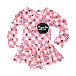 Dream Big Little Co Harvest Kisses Checks Dream Onesie Dress