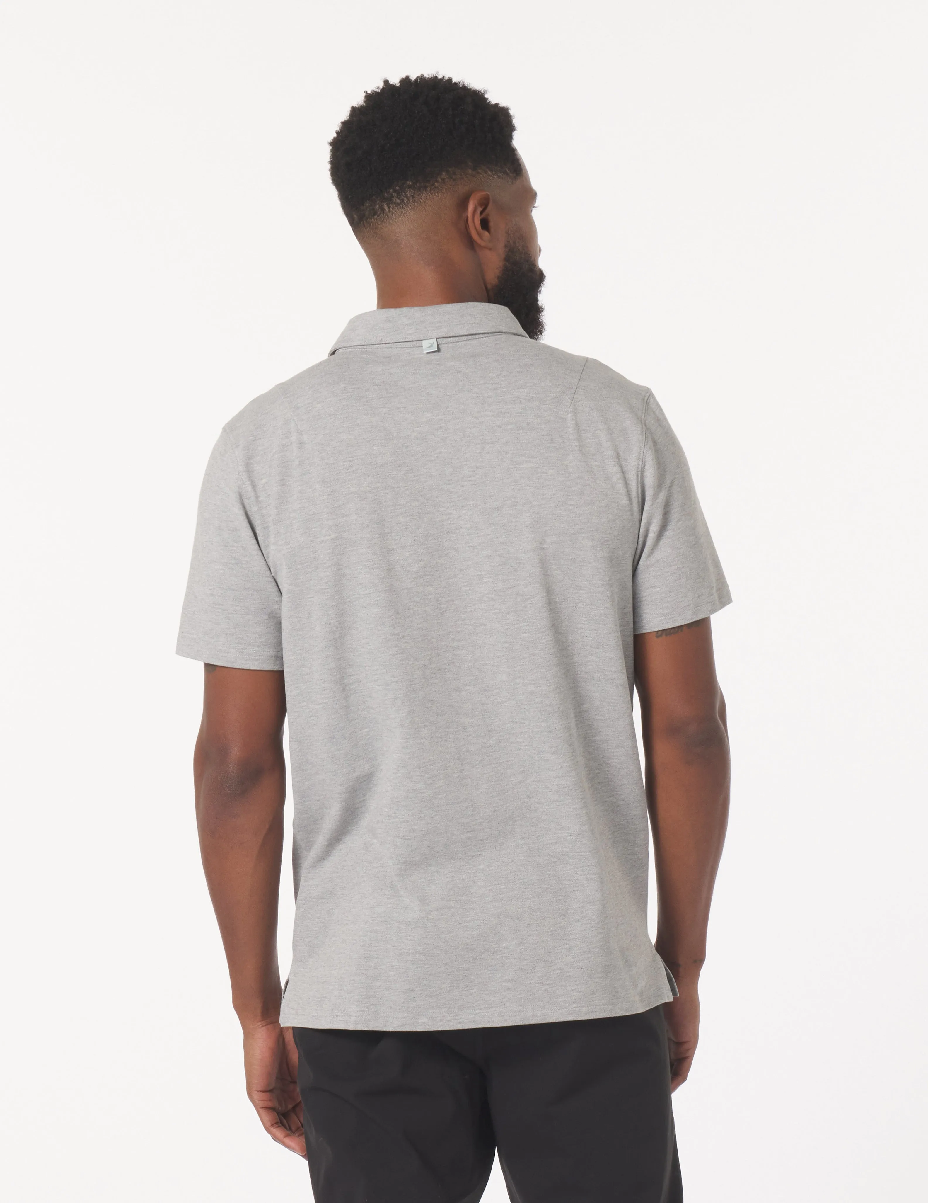 Eagle Pique Polo: Dark Heather Grey