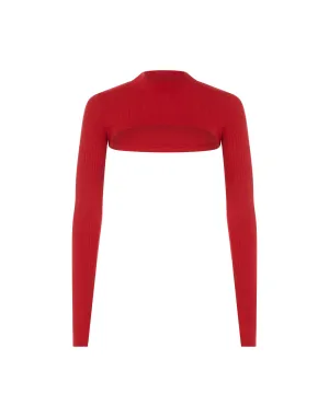 Echt Ribbed High Cut Long Sleeve - Scarlet Red