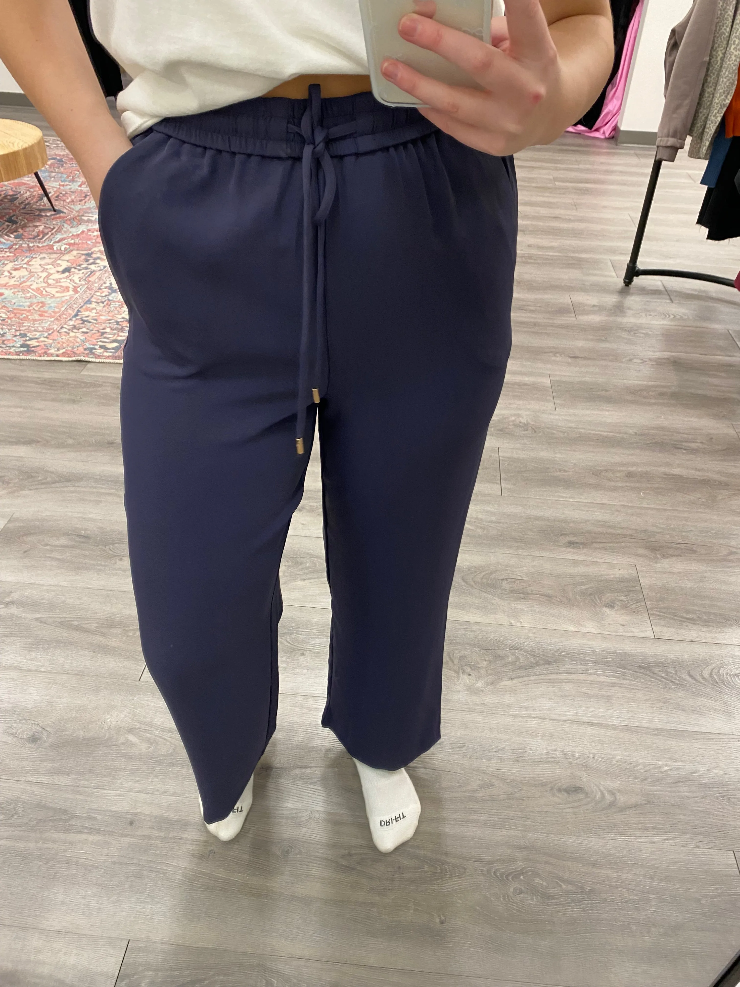 Elastic Waist Flowy Dress Pants