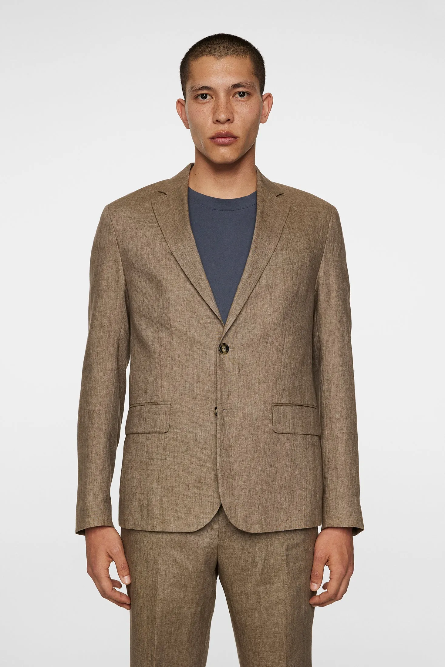 Elton U Super Linen Blazer / Sepia Tint