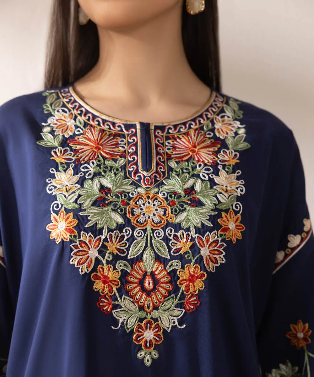 Embroidered Cotton Viscose Shirt