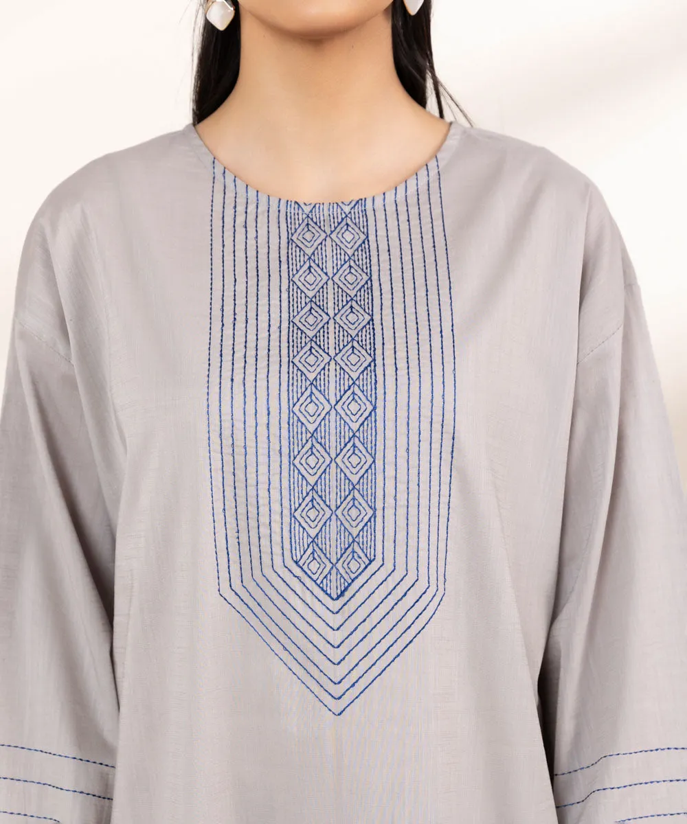 Embroidered Crosshatch Shirt