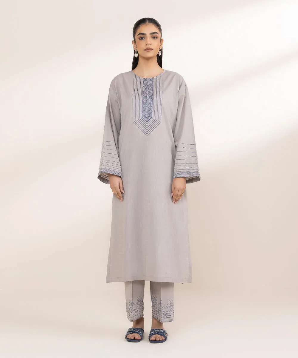 Embroidered Crosshatch Shirt