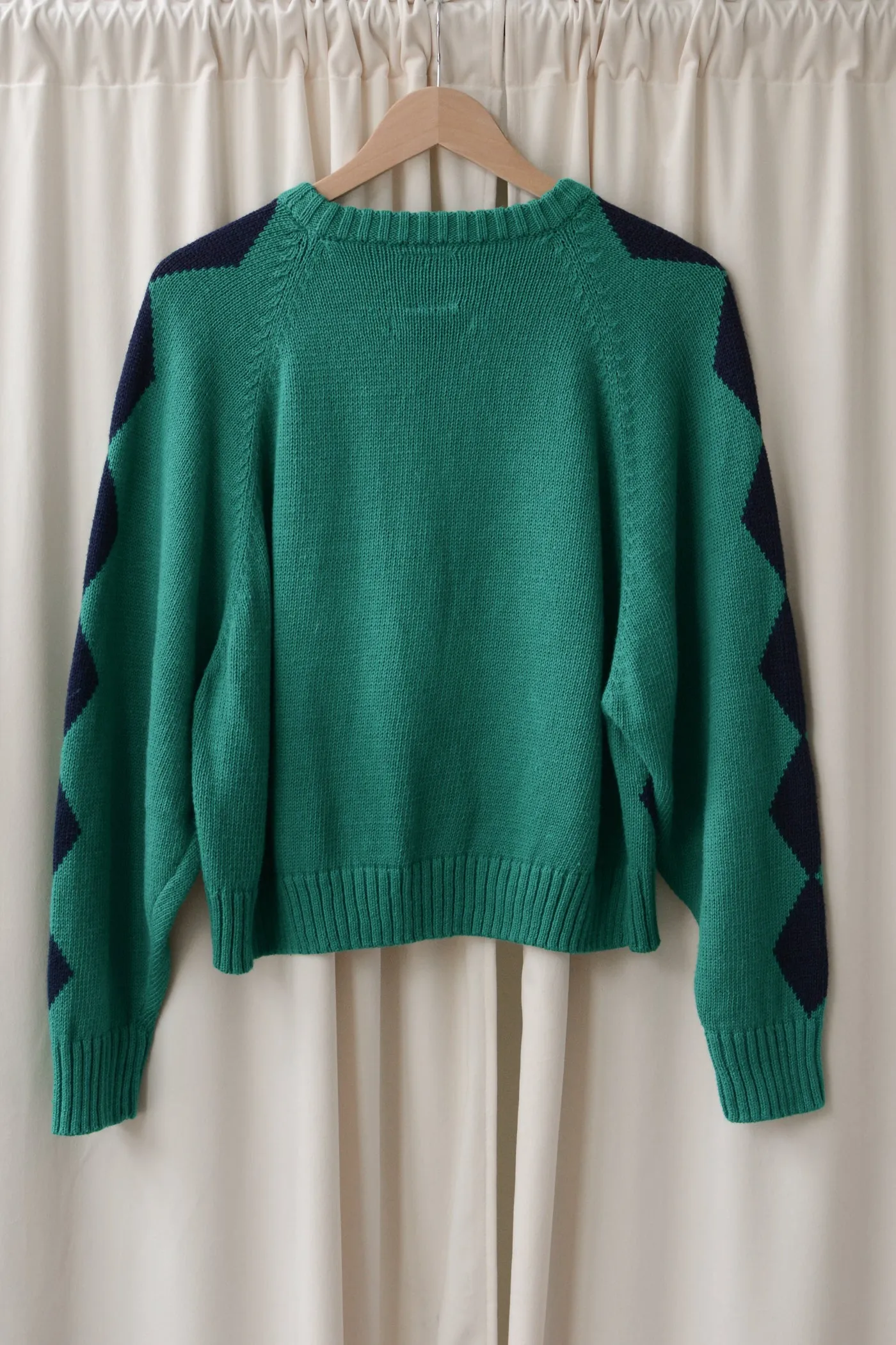 Emerald Harlequin Boxy Crop Sweater