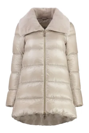 Faux fur collar down jacket
