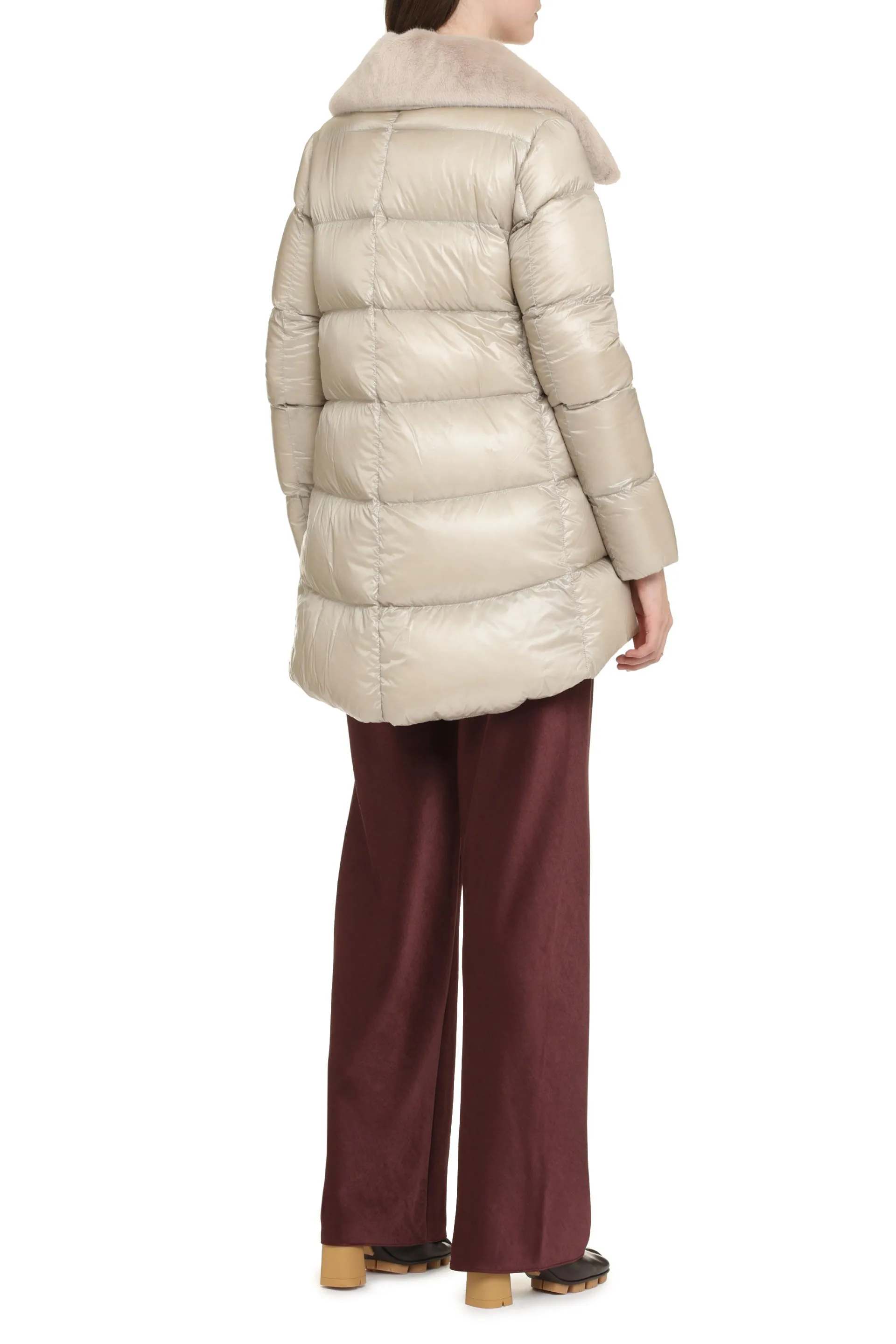Faux fur collar down jacket