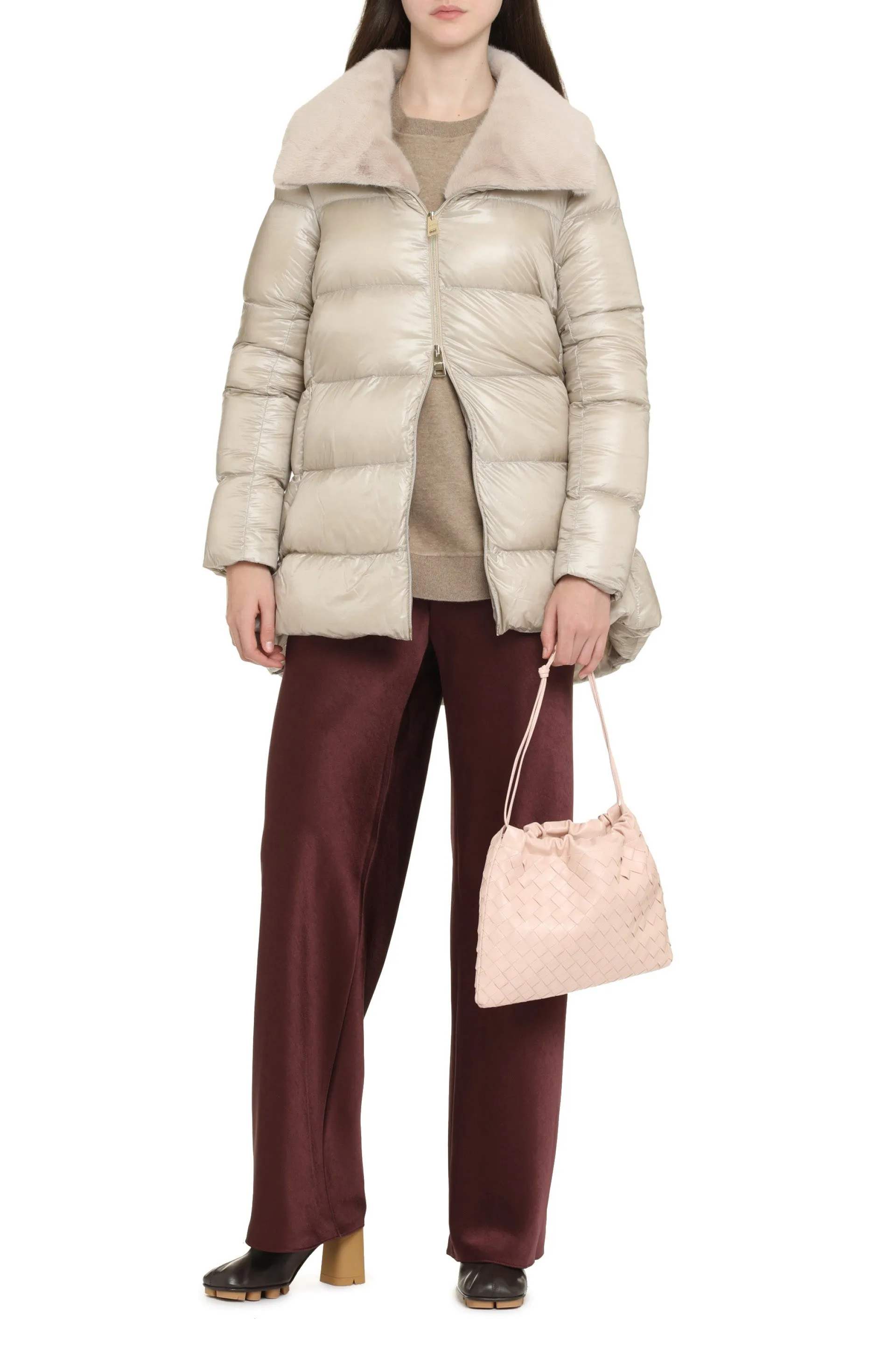 Faux fur collar down jacket