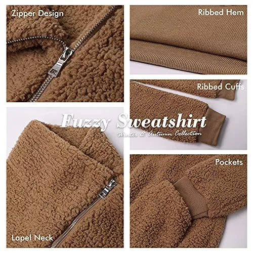 Faux Shearling Lapel Sweatshirt