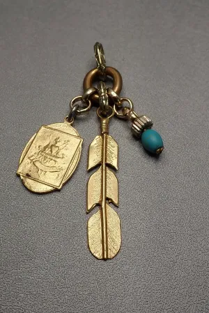 FEATHER & TURQUOISE PENDANT