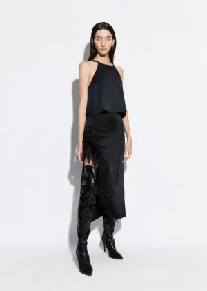 Feather Asymmetrical Skirt