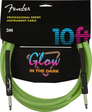 Fender Professional Glow in the Dark Cable, Green, 10'