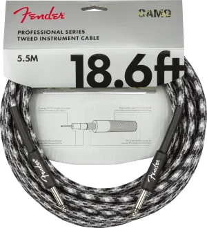 Fender Professional Series Instrument Cable 18.6ft, Winter Camo