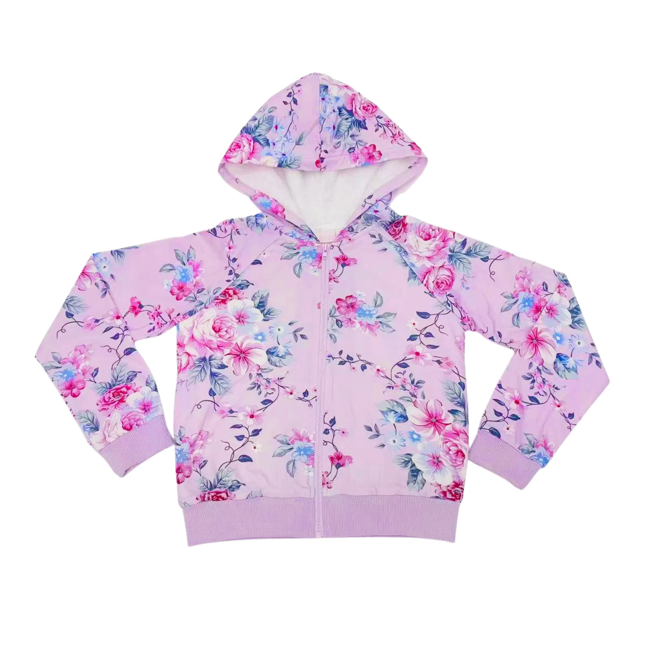 Fleece-lined Floral Hoodie - Piper