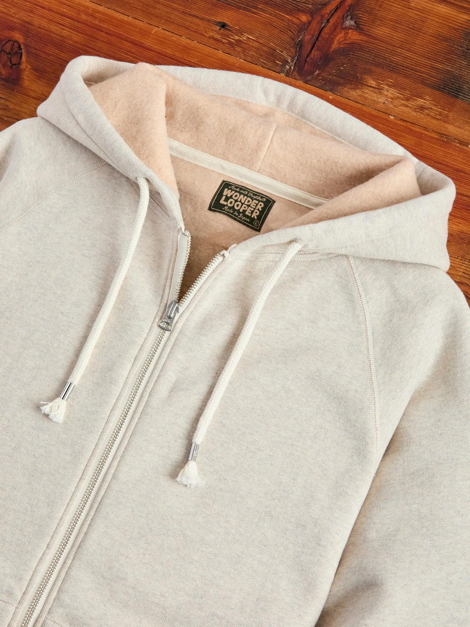 Fleeced FoxFibre® Zip Hoodie in Oatmeal