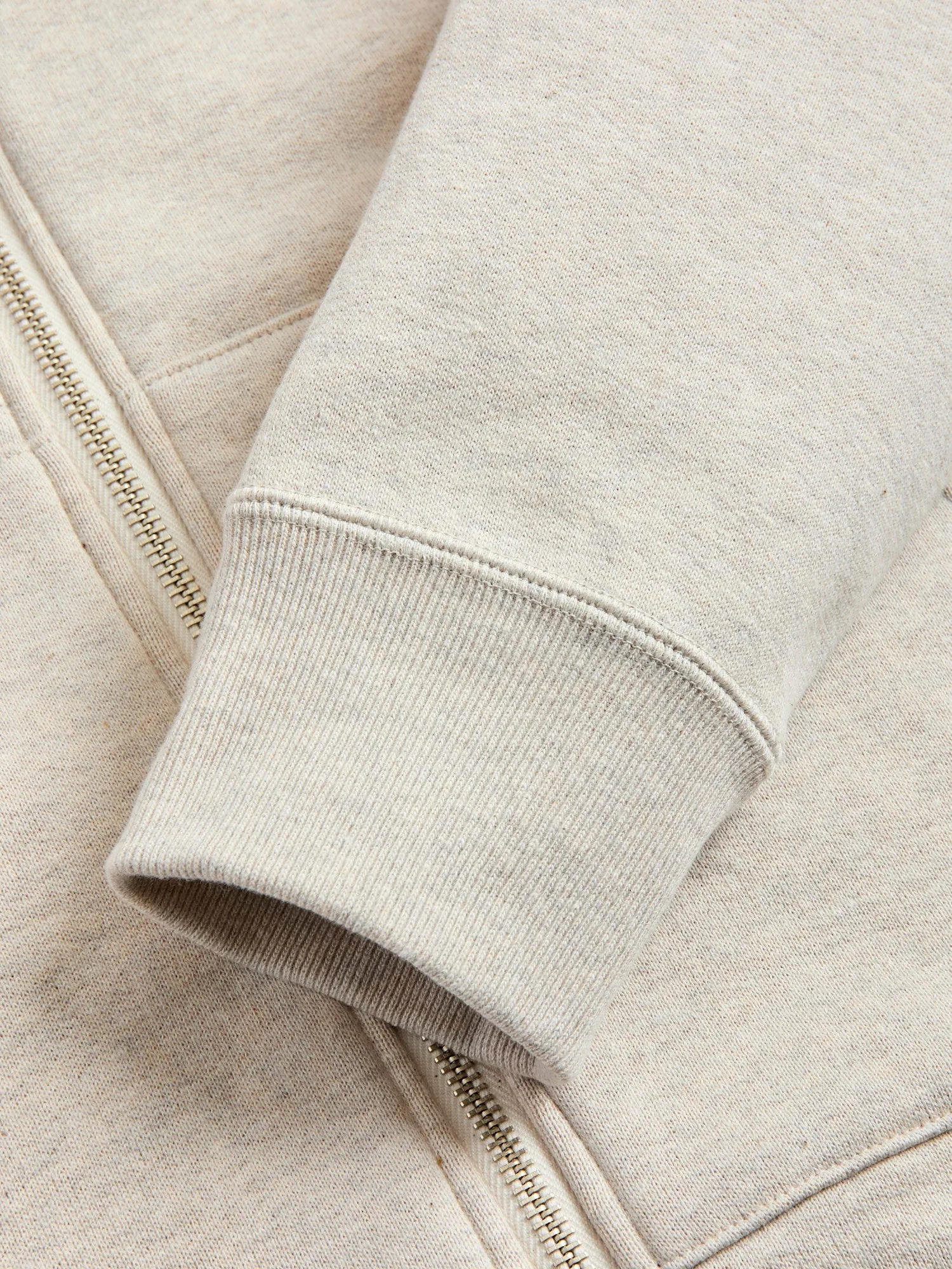 Fleeced FoxFibre® Zip Hoodie in Oatmeal