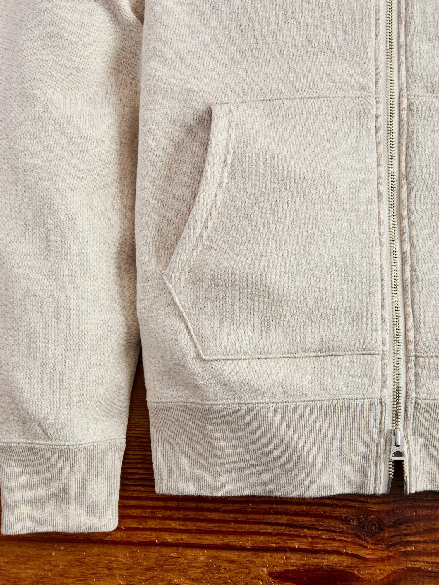 Fleeced FoxFibre® Zip Hoodie in Oatmeal