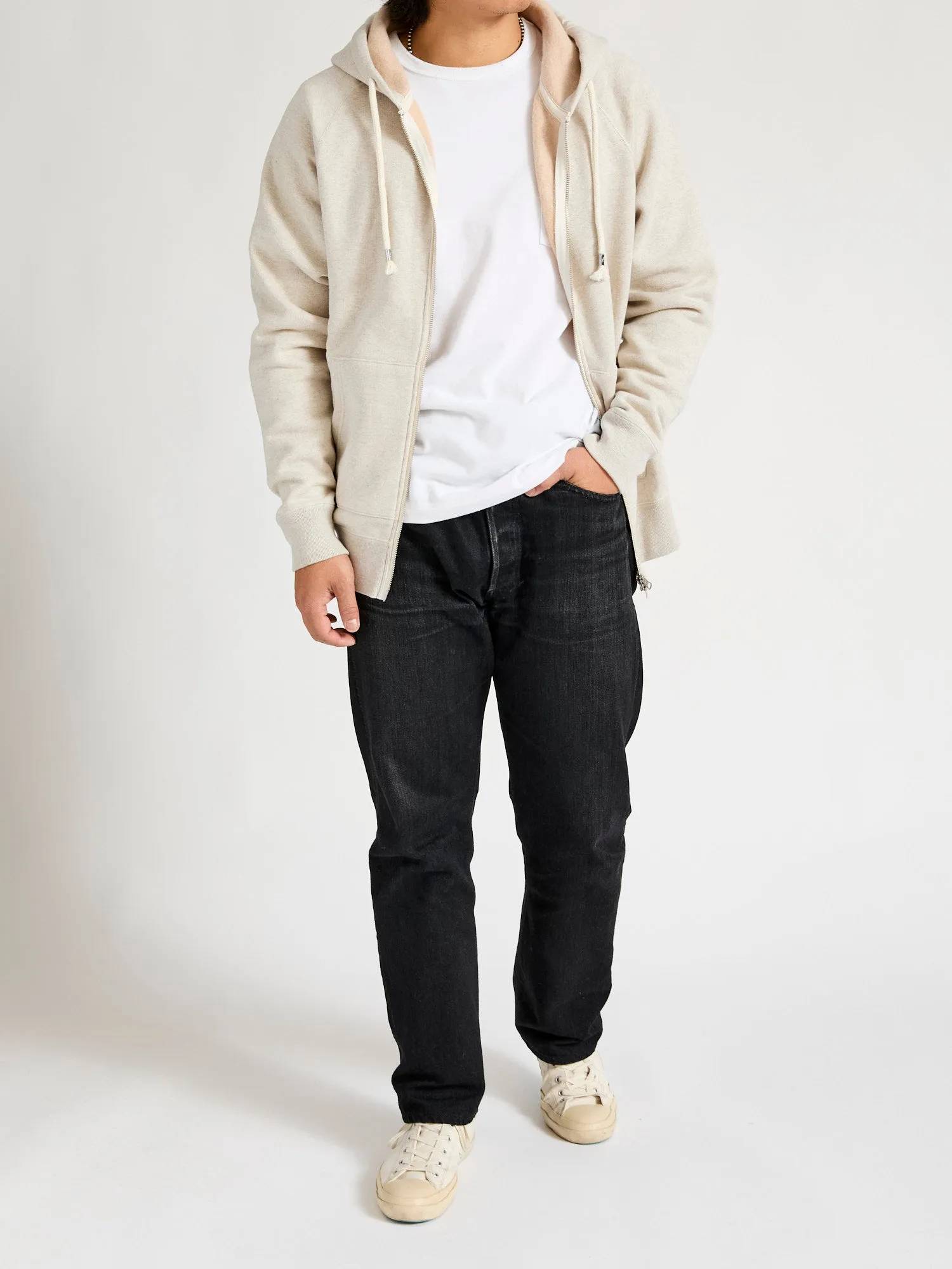 Fleeced FoxFibre® Zip Hoodie in Oatmeal