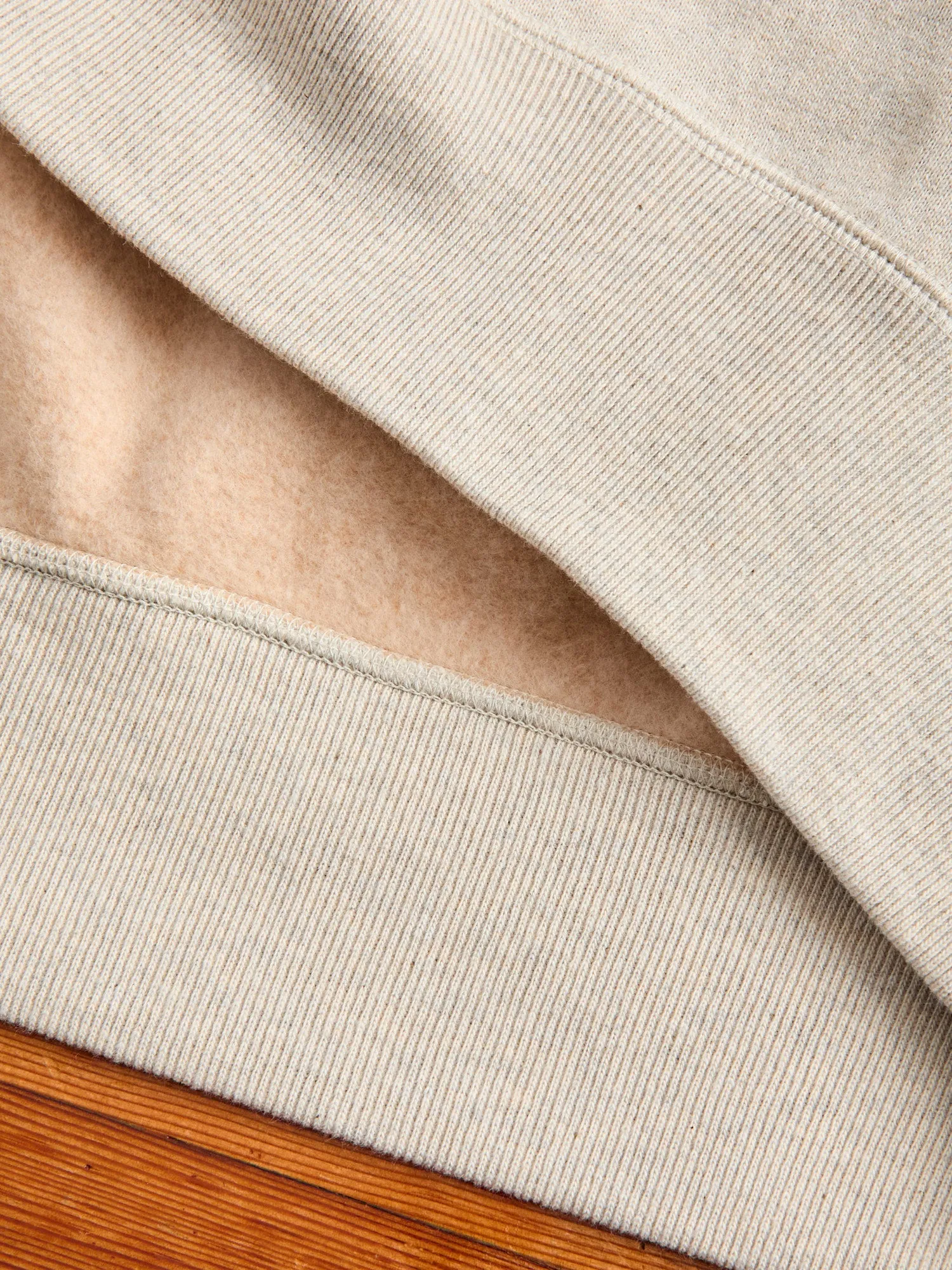 Fleeced FoxFibre® Zip Hoodie in Oatmeal