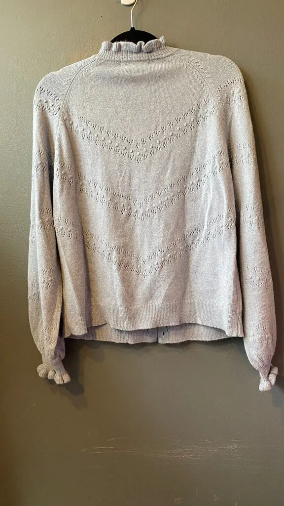 Floral Ruffle Cardigan Sweater