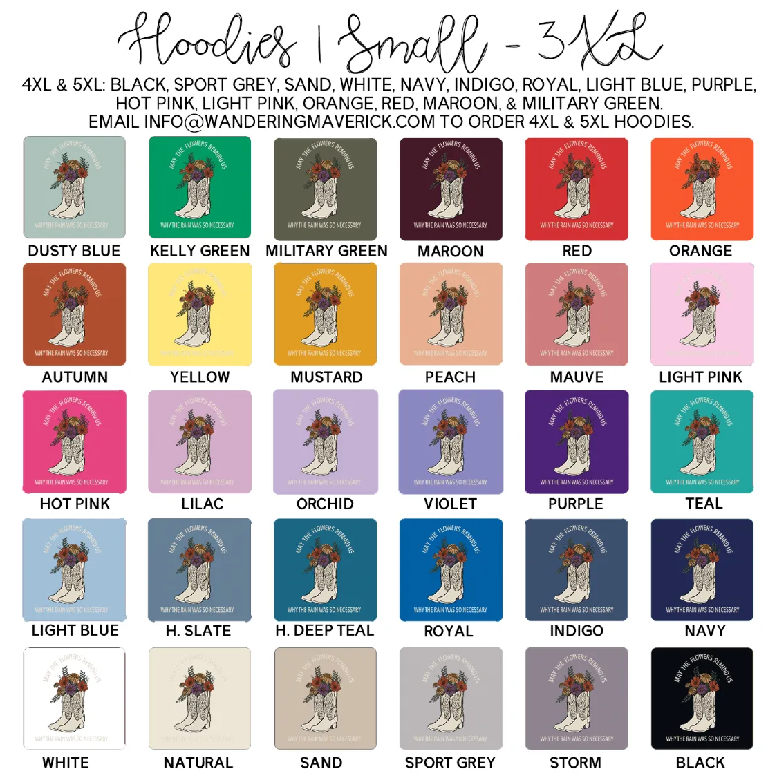 Flowers Remind Us Why The Rain Was So Necessary Hoodie (S-3XL) Unisex - Multiple Colors!