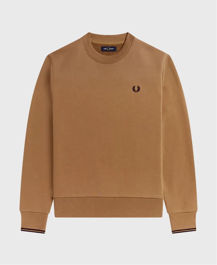 Fred Perry M7535 Crewneck Sweatshirt 363 Warm Stone
