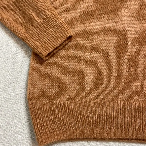 Free People Gossamer Terracotta Alpaca Wool Vneck Sweater Oversize XS