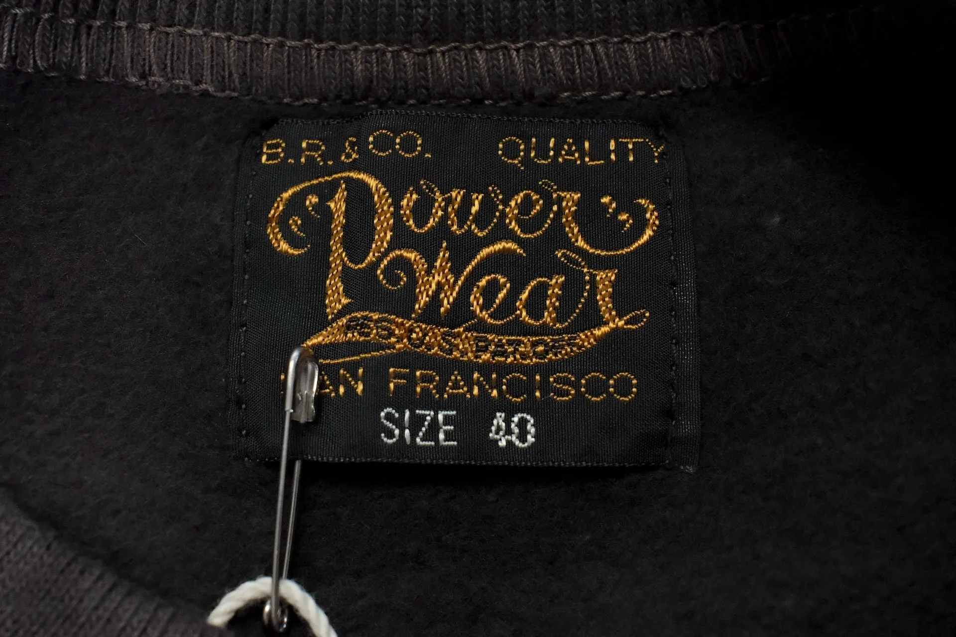 Freewheelers 11oz Set-In Sleeve Loopwheeled "Pocket Sweatshirt" (Soot Black X Charcoal Black)