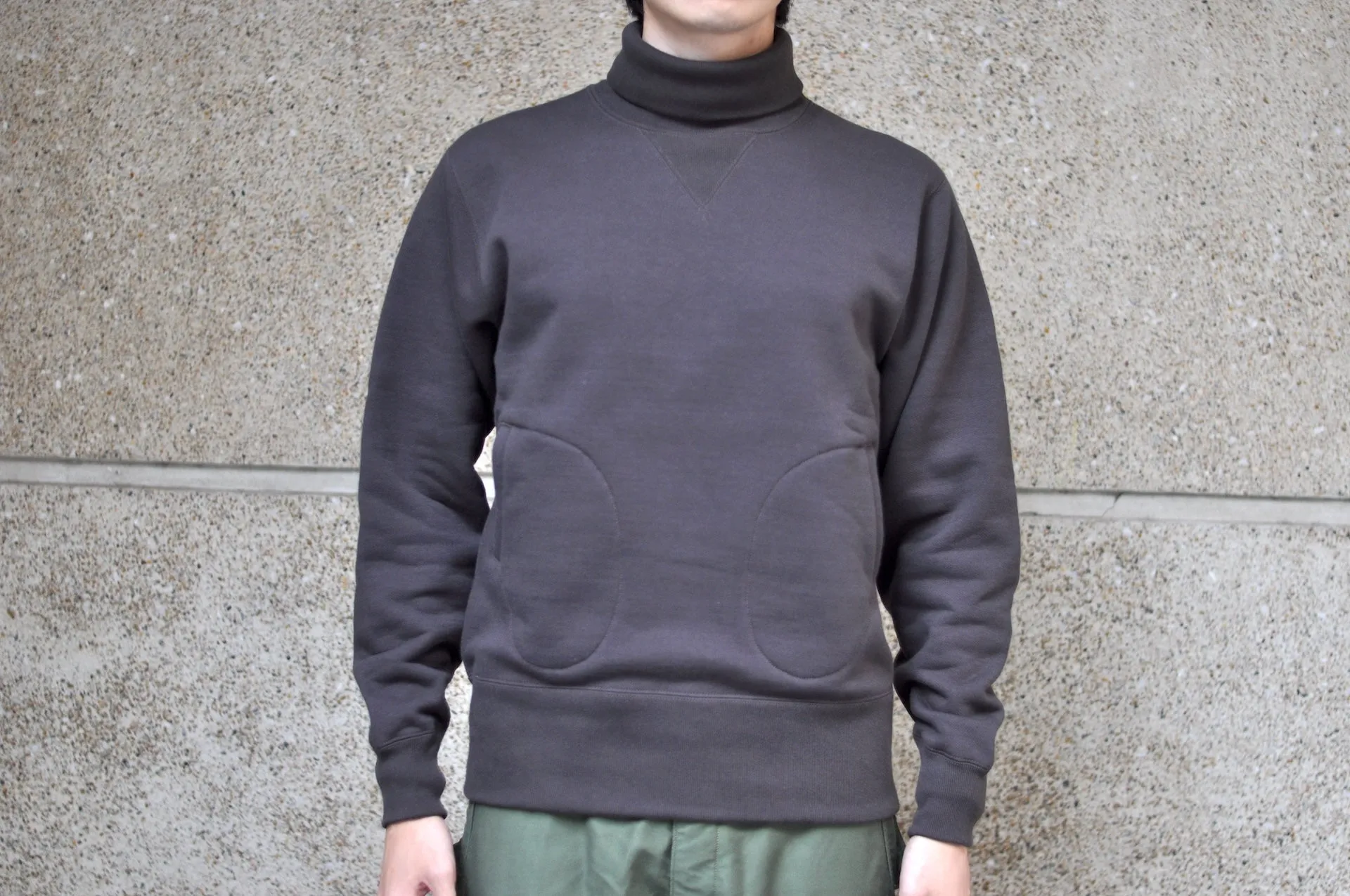 Freewheelers 12oz "Turtle Neck" Loopwheeled Sweatshirt (Jet Black)