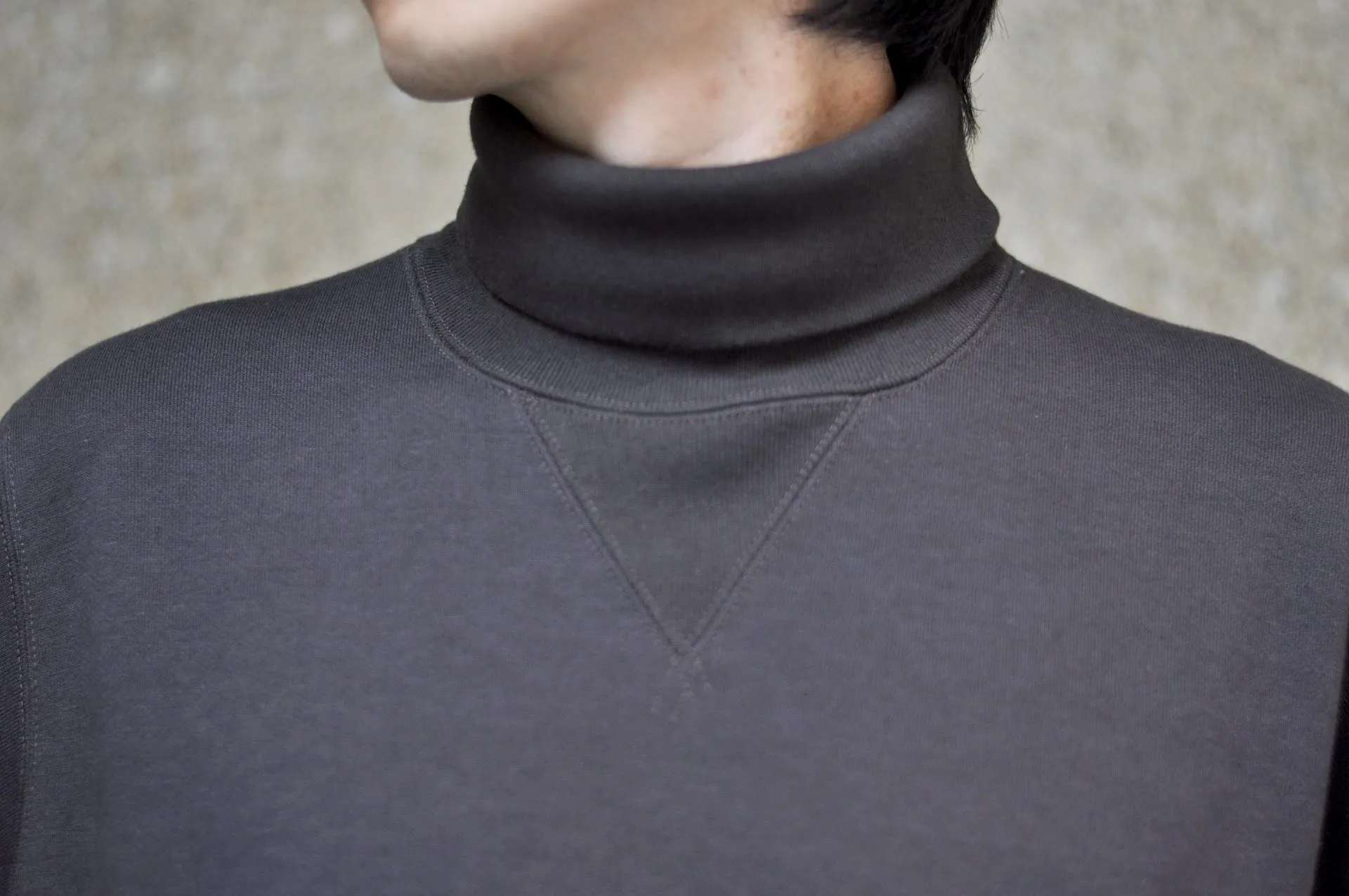 Freewheelers 12oz "Turtle Neck" Loopwheeled Sweatshirt (Jet Black)