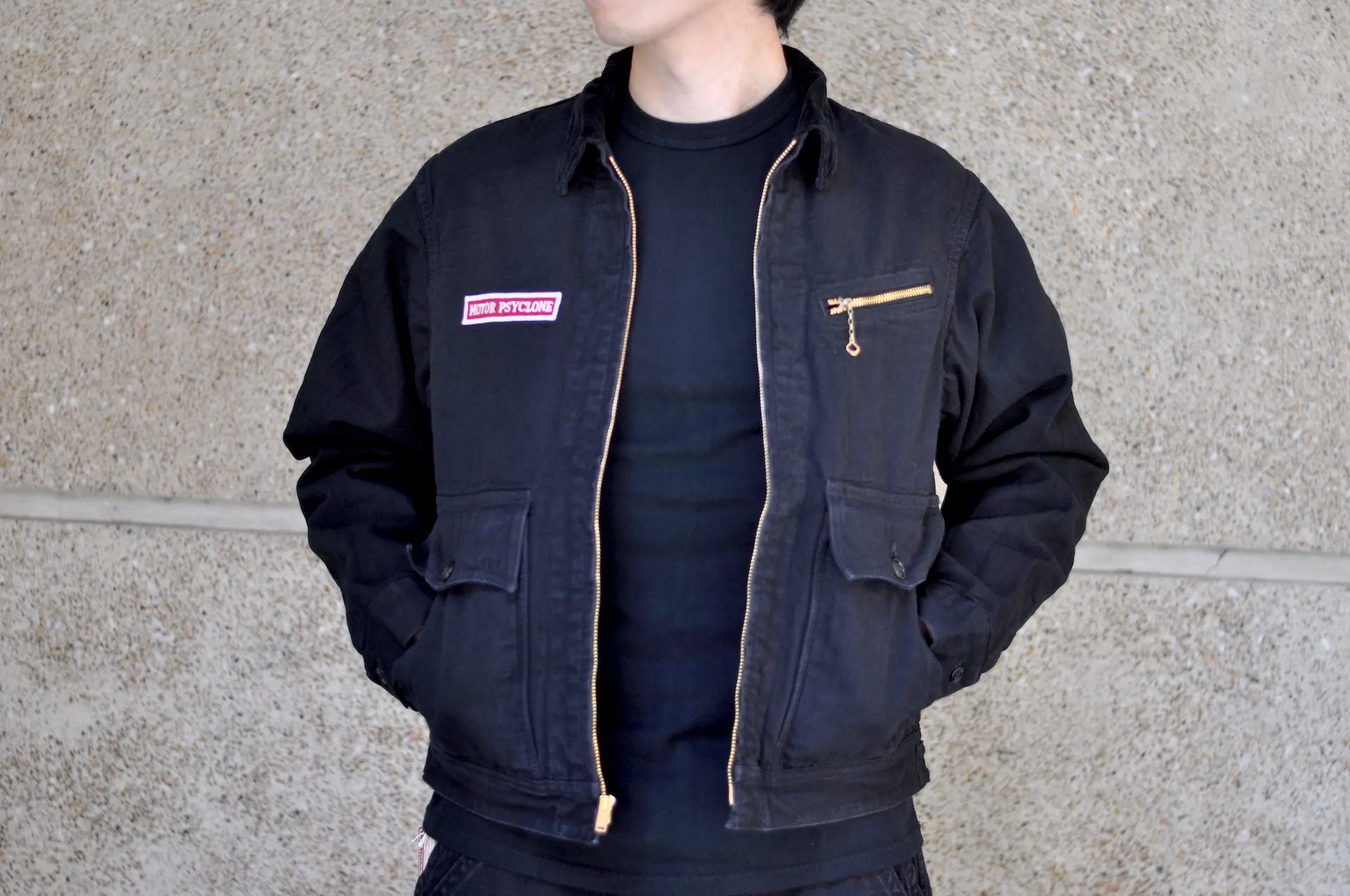Freewheelers Duck Canvas "Screaming Skull" Garage Worker Jacket (Rude Black)