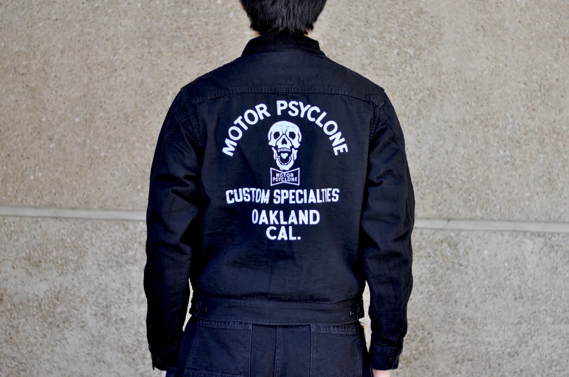 Freewheelers Duck Canvas "Screaming Skull" Garage Worker Jacket (Rude Black)