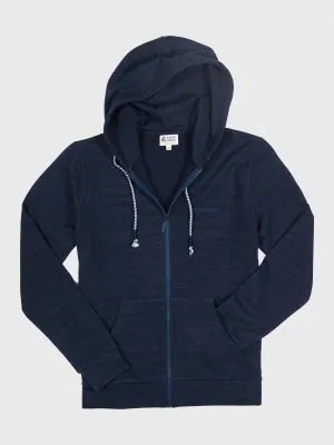 Full Zip Herringbone Flex Hoodie | Deep Sea