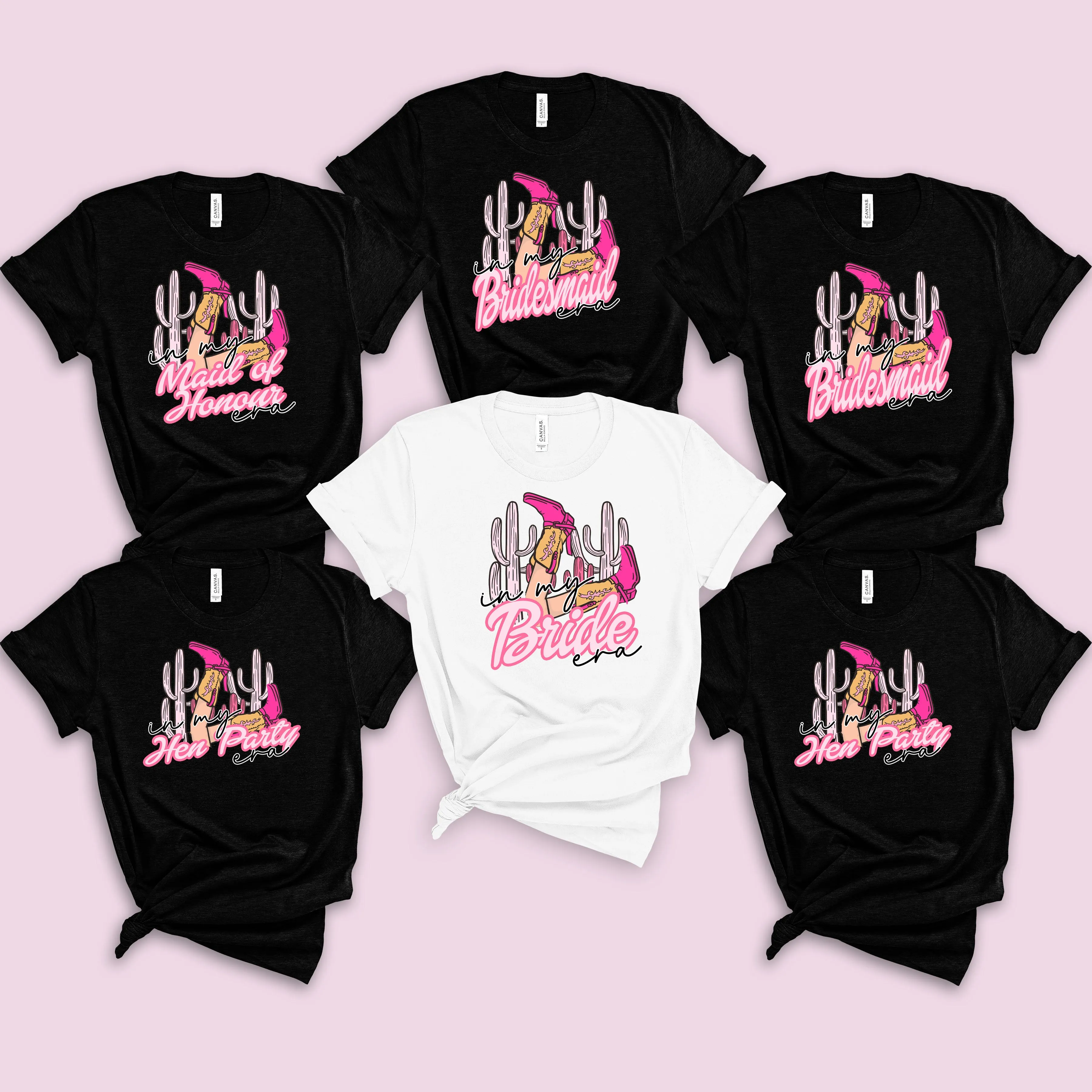 Funky Cowgirl Hen Party TShirt - Cute Oversized In My Bridesmaid Era Hen Party Tops