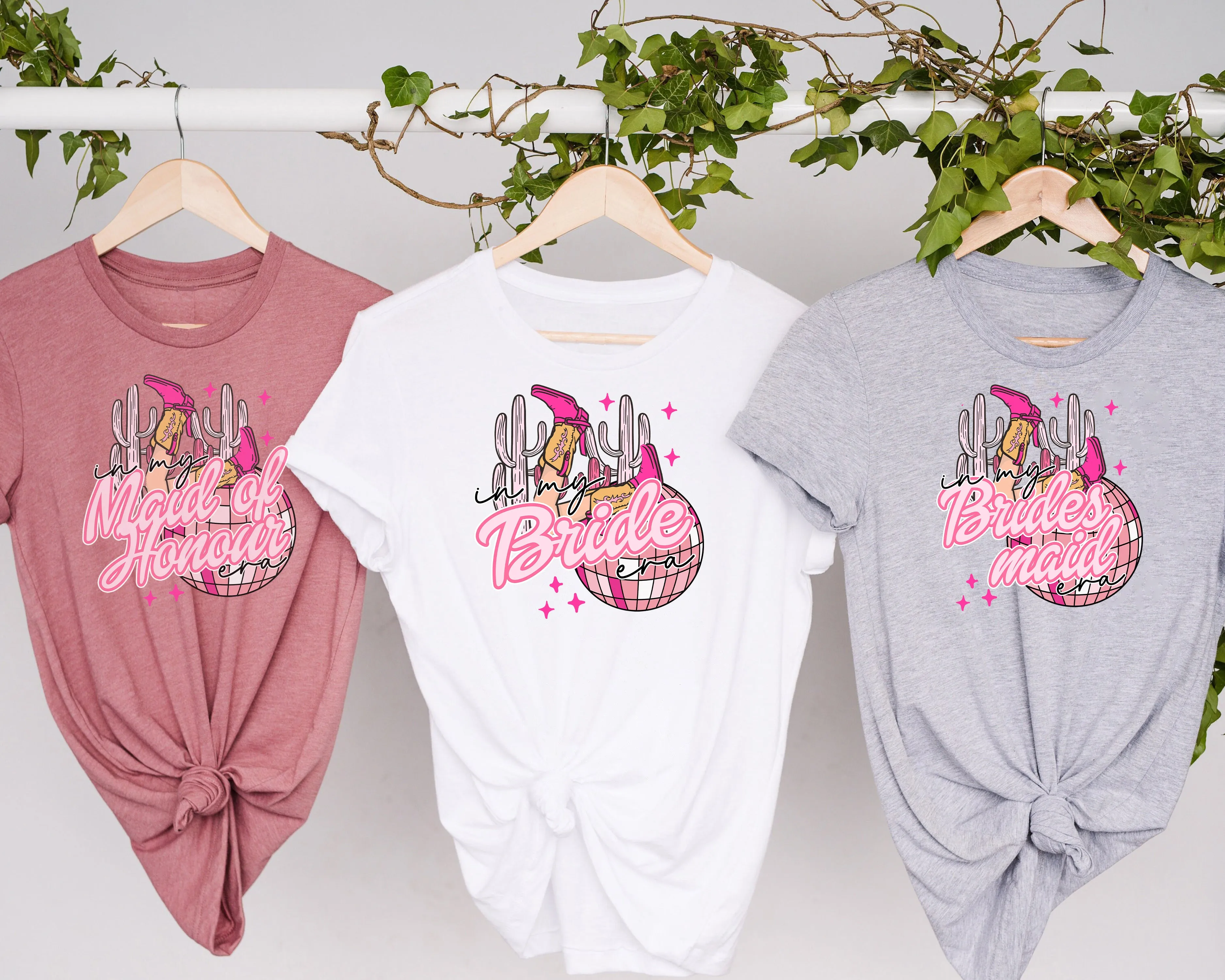 Funky Cowgirl Hen Party TShirt - Cute Oversized In My Bridesmaid Era Hen Party Tops