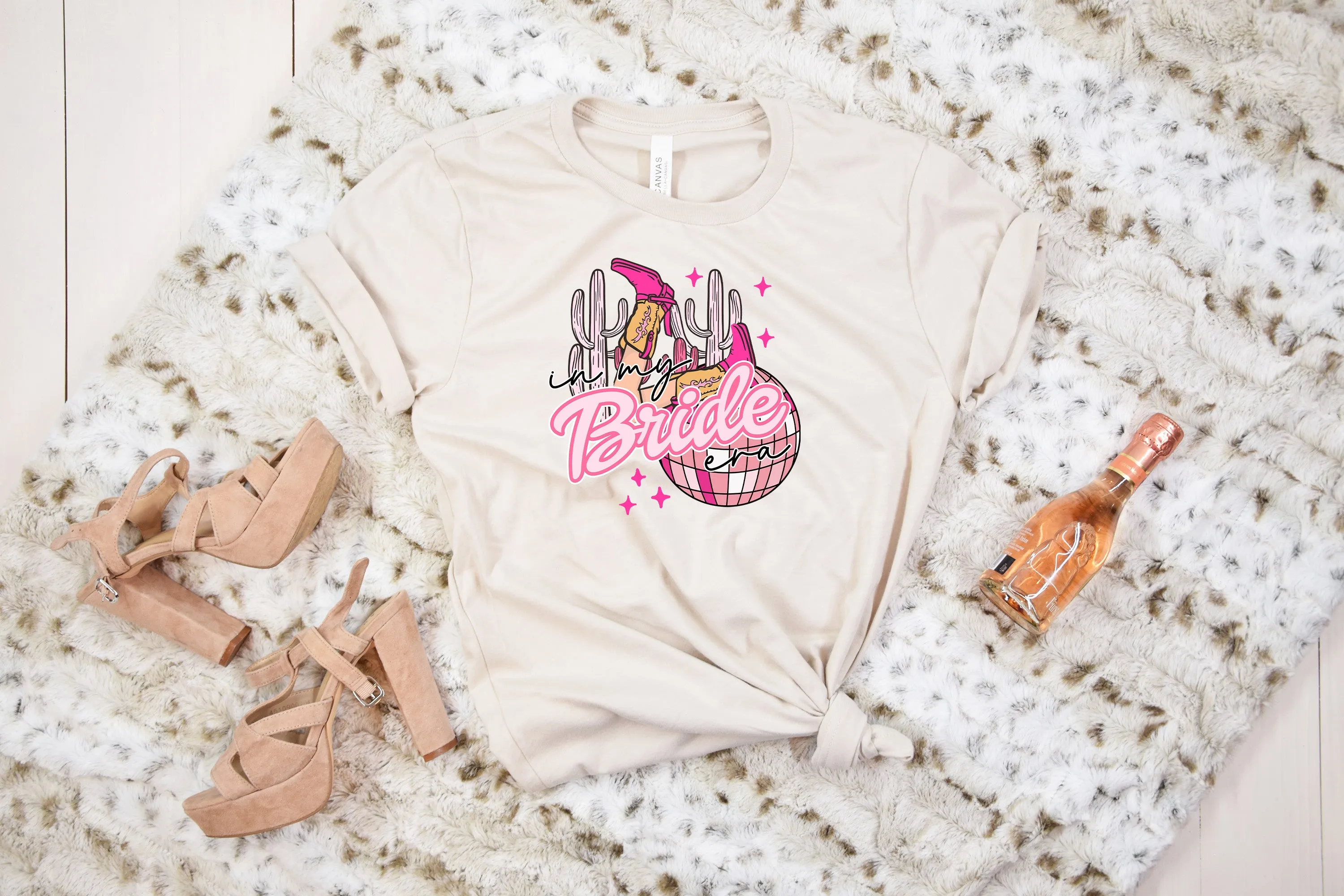 Funky Cowgirl Hen Party TShirt - Cute Oversized In My Bridesmaid Era Hen Party Tops